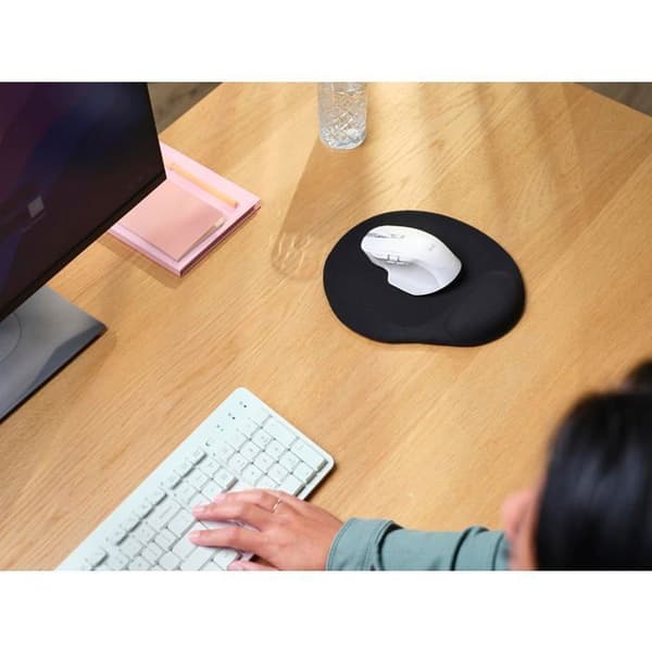 Ergonomisk musemåtte med gel håndledsstøtte, 175 x 230 mm, fyldt, skridsikker base, til PC, bærbar og stationær computer - Sort