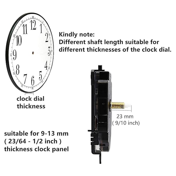 DIY Quartz Pendulur Ur Værk Mekanisme med 2 Par Viser Væg Quartz Ur Reparationsværktøj Pa