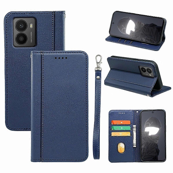 HX01 Plånboksfodral för HMD Fusion 5G Magnetisk Stängning PU Läder Telefonskal - Blå Multicolor Blue