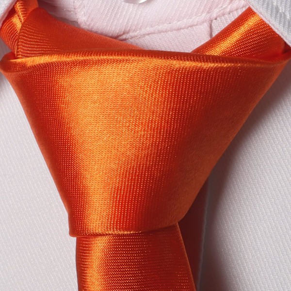 Herrar Slips Solid Färg Halsduk för Män Bröllop Business Formell Slipsar Orange