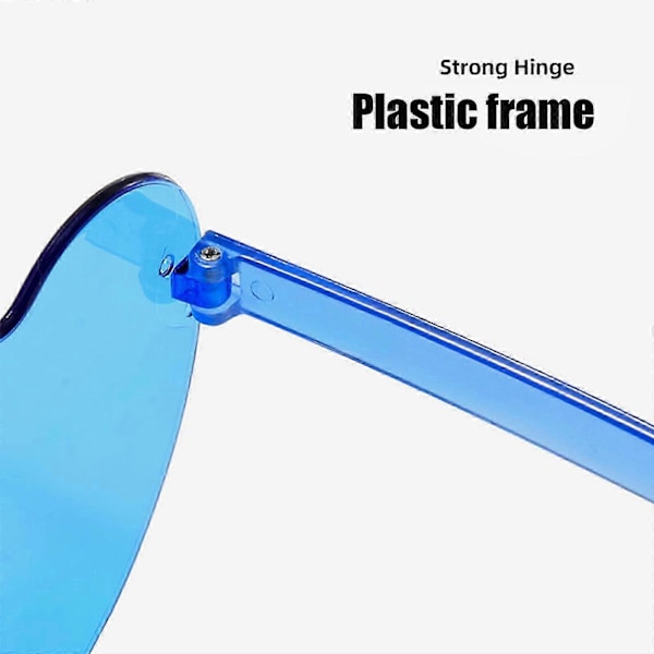 12 stk. Hjerte Solbriller For Kvinner Transparent Hjerteformede Solbriller Bulk Morsomme Solbriller Pakke For Festgaver light blue
