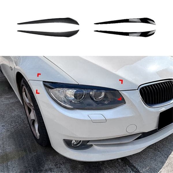 Bil Svart Glanset Frontlys Øyenbryn Klistremerke Deksel Trim For E92 E93 2010-2012 Tilbehør