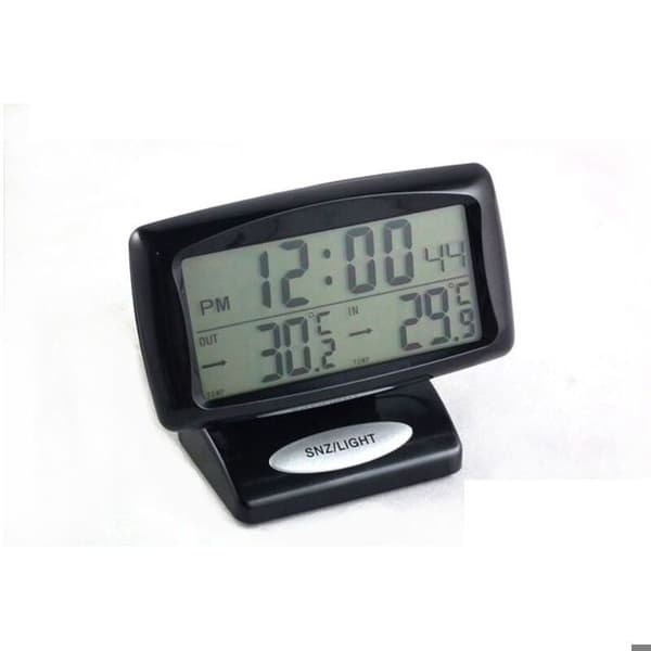 Fordonstermometer med klocka, temperaturmätare, liten digital klocka, elektronisk klockdisplay