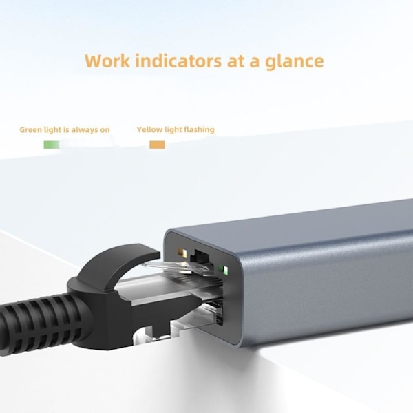 USB-Ethernet-sovitin RJ45 Verkko 1 Gbps Gigabit-sovitinkaapeli kannettavalle tietokoneelle tabletille puhelimelle pelikonsolille Steam Deckille, Alumiini Kannettava, Ohjainvapaa USB 3.0 1Gbps