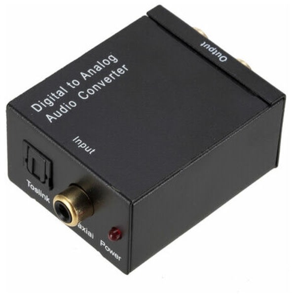 Digitaalisesta analogiseksi audiomuunnin Kuitu-RCA-äänikytkinlaatikko Toslink koaksiaalinen AV-kytkimen valintalaatikko musta