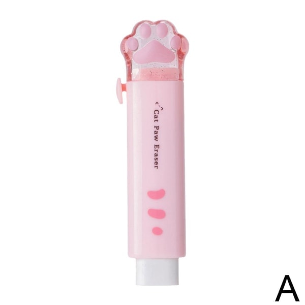 Cat Paw Push Pull Eraser for children Kawaii Eraser Cute stationery pink one-size