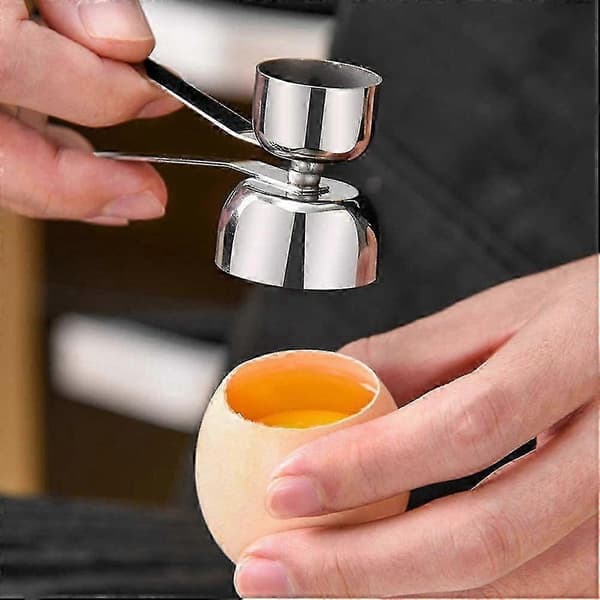 Eggeskallåpner Egg Topper Kutter, Eggknekkerseparator i rustfritt stål for rå, myke eller hardkokte egg