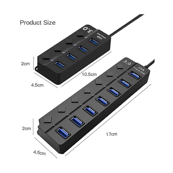 Switch Hub3.0 Splitter Hub Port Expander USB Dator Splitter 4 Port 3.0 Hub