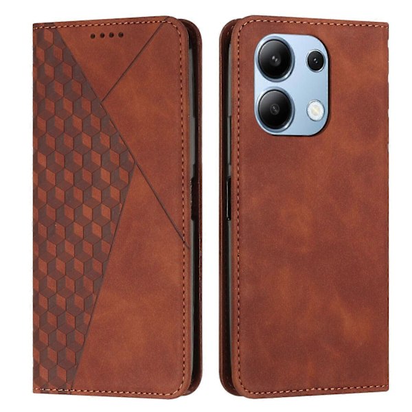 Etui til Xiaomi Redmi Note 13 4G Lommebok Magnetisk Deksel Flip PU Lær Kompatibel med Xiaomi Redmi Note 13 4G Etui Brown