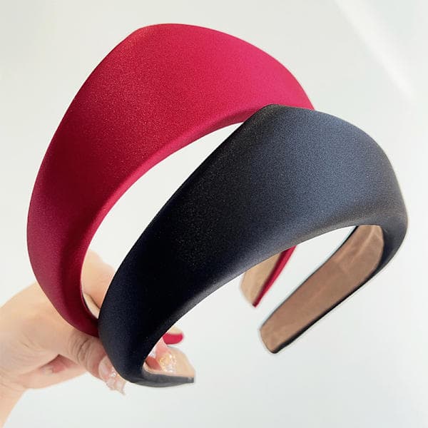 Retro Enkel Triangulär Enfärgad Hårband Halkfri Vuxen Rosa Pink