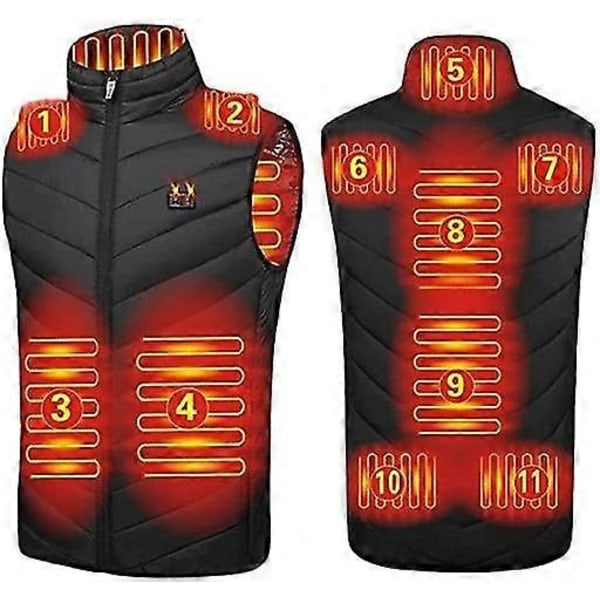 Lämmitetty takki USB-lämmitetty liivi 9 aluetta 4XL