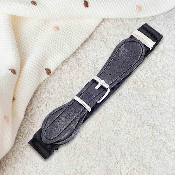 Lasten Vyö Vyötärönauha Joustava Säädettävä Vyötärövyö Rento Stretch Söpö Mekkovyö PU-nahkavyö Pojille Farkut Housut Hameet Black 2.5cmx65cm