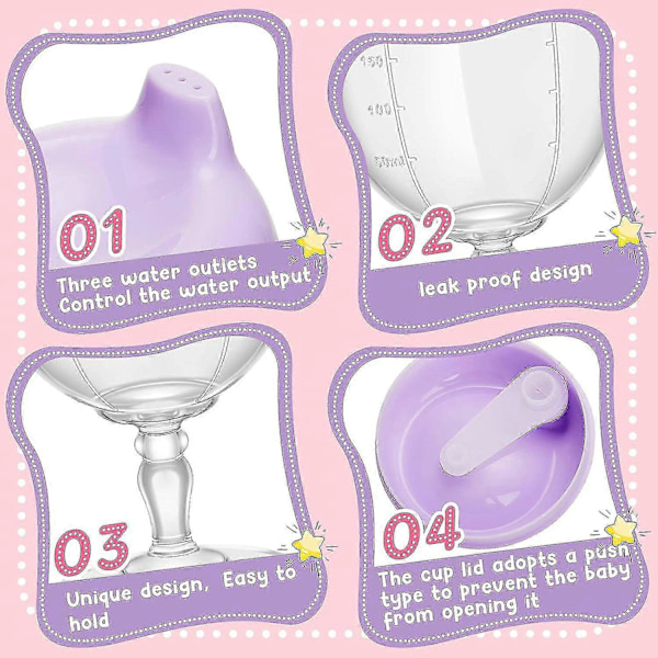 2 stk. Baby Vin Sippy Kopp Plastbeger Sølefri Vinglass Sippy Kopp Babybeger Baby Sippy Kopp Vinglass Drikkekrus Melkeflaske Med Lokk