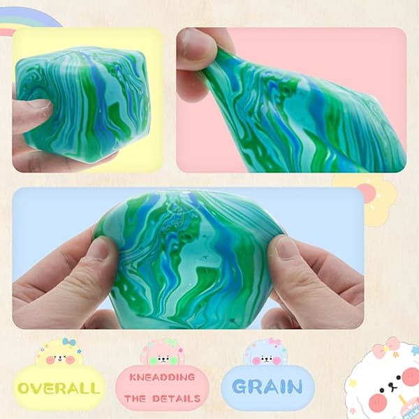 Squishy Sensor Fit Squeeze Cube – Gelfylld Elastisk Klämboll, Mjuk Glassboll med Långsam Återhämtning, Stressavlastande Leksak PURPLE Flow pattern block 3cm