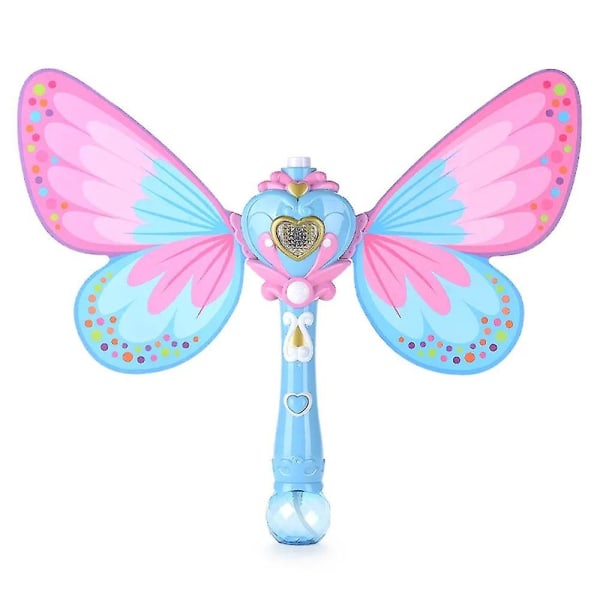 Lasten tytöt kuplasauvat musikaaliset led-automaattiset kuplavalmistajat syntymäpäiväjuhlat perhoskuplakone lelut lahja Blue