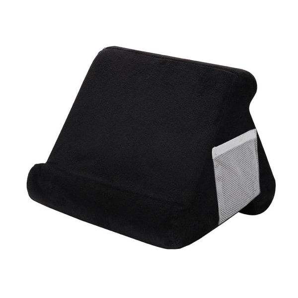 Myk pute for nettbrett, iPad-holder med flere vinkler og nettlomme Black