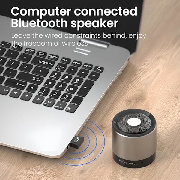 USB Bluetooth 5.0 -sovitin PC:lle, Mini Bluetooth -verkkosovitin, Dongle -lähetinvastaanotin tietokoneelle, pöytätietokoneelle, kannettavalle tietokoneelle, pitkän kantaman langaton siirto