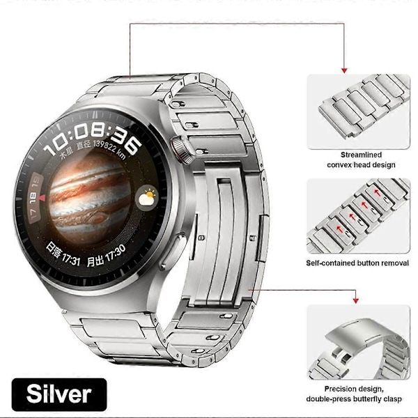 Snabbfäste Titanmetallarmband för Huawei Watch GT 4 Pro