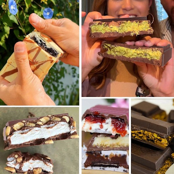 Pakke med 2 Silikone Chokoladeforme, Dyb Chokoladebar Forme Non-Stick Belægning Chokoladeform, Ideel til Chokolade med Pistacier Dubai 2pcs