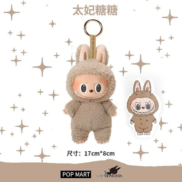 Högkvalitativ POP MART LABUBU 1.0/2.0/3.0 Monster Spännande Macaron Plyschdocka Leksak Blind Box Chestnut cocoa