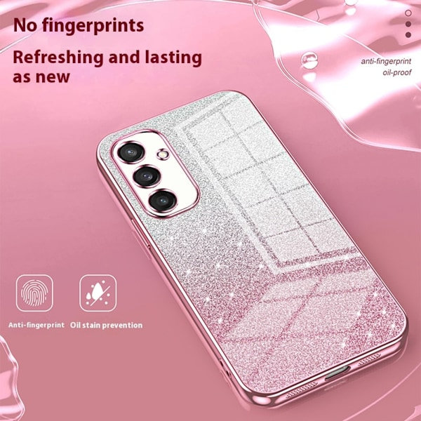 SKALO Samsung S25 Sähköpinnoitettu Glitter-kuori - Pinkki Pinkki