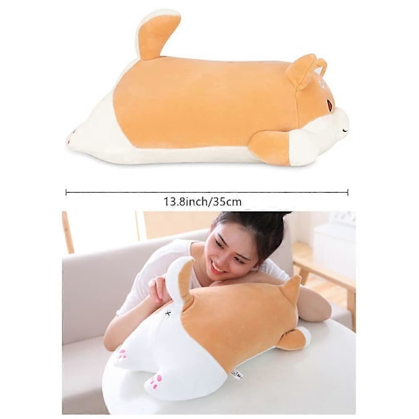 Shiba Inu Gosedjur Leksak - Söt Corgi Plyschkudde, Bäst för pojkar och flickor, Kan Användas för Säng och Soffstol (35cm)
