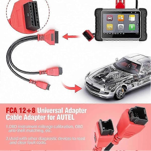 12+8 adapterkabel för Chrysler, Dodge Ram, Jeep – kringgå säkerhetsgateway för Autel Maxisys