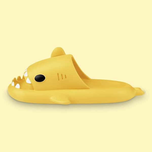 Hajtofflor för pojkar och flickor, Shark Flip Flops för män och kvinnor, Shark Slippers, Bekväma halkfria pool-hajsandaler med tjock sula för sommaren Yellow 40/41