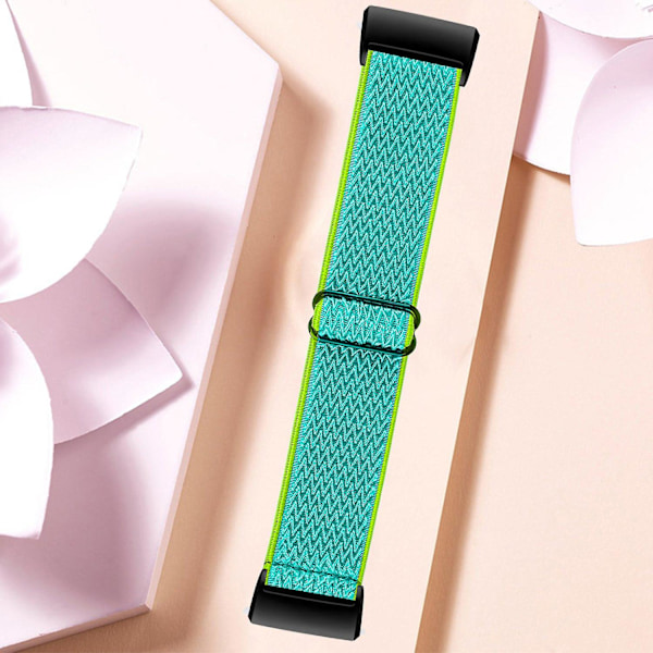 Elastiskt klockarmband för Fitbit Charge 3/3 SE/4, justerbart armband med svart anslutningsdel, grön Green yellow Style I Fitbit Charge 3