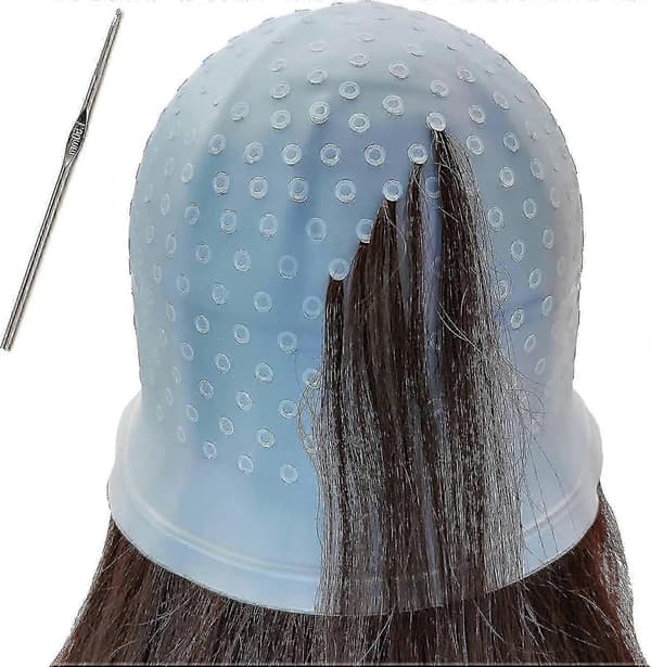 Silikonhette for striper, Hette og krok for striper, Hårfargehette, Hårfrostingshette, Hette for striper/frosting Cf Blue