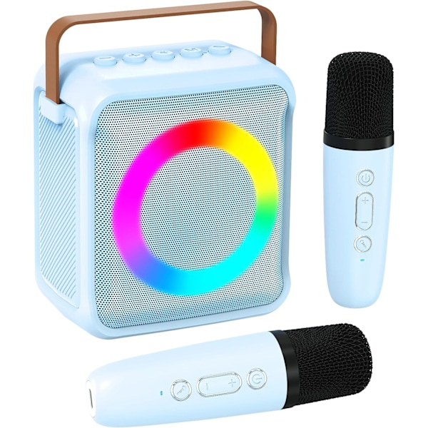 Karaoke Toys for Kids & Adults with 2 Microphones, Portable Karaoke Machine with LED Light and Voice Changing Effects, Gifts for Age 3-18 Boys Girls