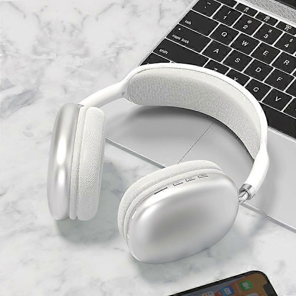P9 Pro langattomat Bluetooth-kuulokkeet mikrofonilla, melua vaimentavat stereokuulokkeet, urheilu- ja pelikuulokkeet, tukevat TF-korttia Silver