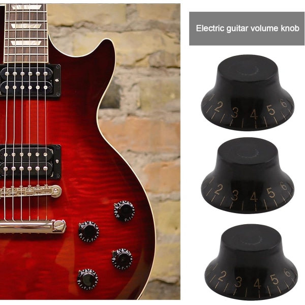 4 st Gitarrkontrollknappar Volym Ton Hastighetsknappar 6mm Gitarrbas Topphattsknappar för Elektrisk Gitarr Musik