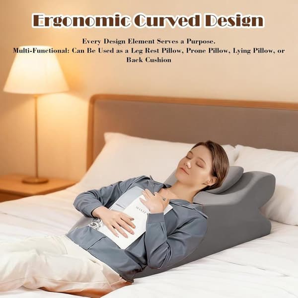 Benløftningspude - 1 stk. - Memoryskum - Ergonomisk vene-design - Til seng og sofa