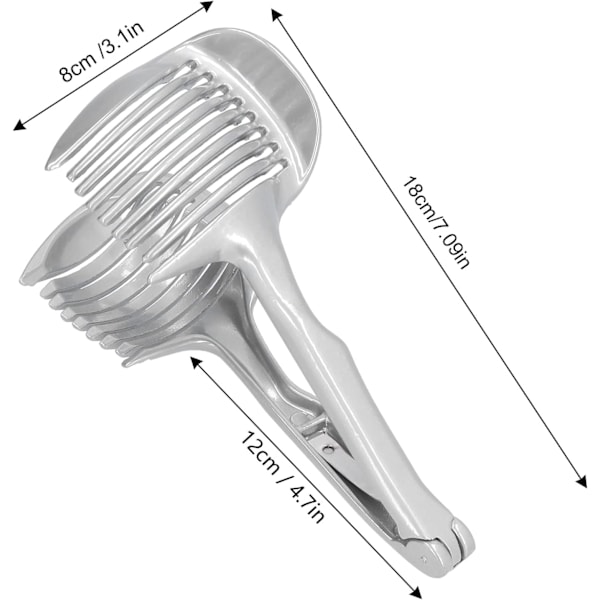 Sipulin, tomaatin ja sitruunan viipalointilaite, monikäyttöiset kädessä pidettävät pyöreät hedelmäpihdit, ruostumattomasta teräksestä valmistettu sipulinsäilytin, helppo viipalointi