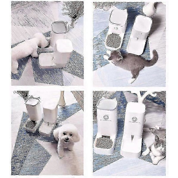 Automatisk Foderautomat og Vandautomat Forsyninger Automatisk Foderautomat Kat Tørfoder Hund Vandskål Foderautomat Sæt black2