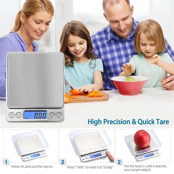 Matvåg 3kg/0,1g Digital Köksvåg Vikt Gram och Uns för Bakning Matlagning Kaffe LCD-Display Hängkrok