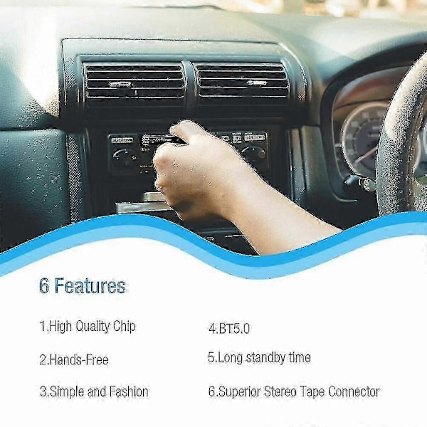 Bil Stereo Bluetooth Kassettmottaker Tape Spiller Bluetooth 5.0 Kassett Aux Adapter - HZ