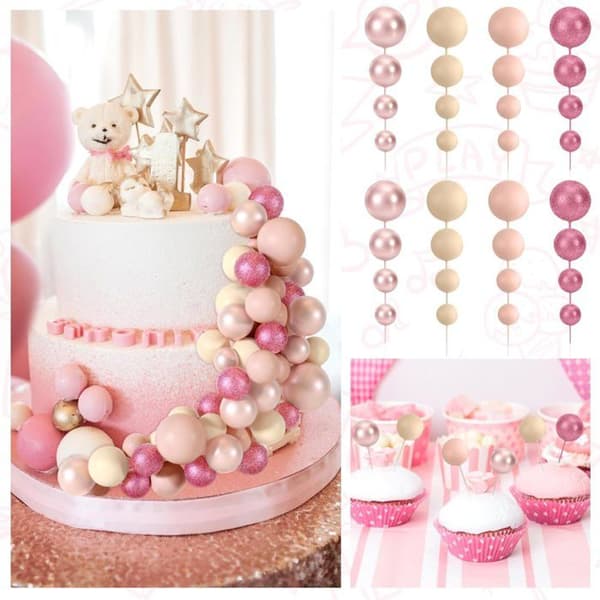 48 dekorative kakekuler, ideelle for å dekorere bursdags- og bryllupskaker, samt cupcakes.