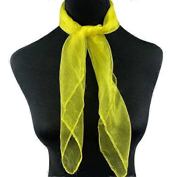 2 stk. Dame Tørklæde Glat Satin Gennemsigtig Ensfarvet Mesh Tynd Justerbar Dekorativ Let Blød Aquaman Dans Squaredans Stewardesse yellow
