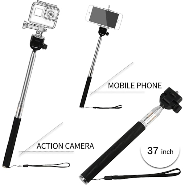 10-in-1 GoPro -lisävarustepaketti, Action-kameratarvikkeet GoPro Hero 12 11 10 9 8 7 6 5 4 3+ 3 Hero Session 5 Black AKASO EK7000 Ape -kameroille