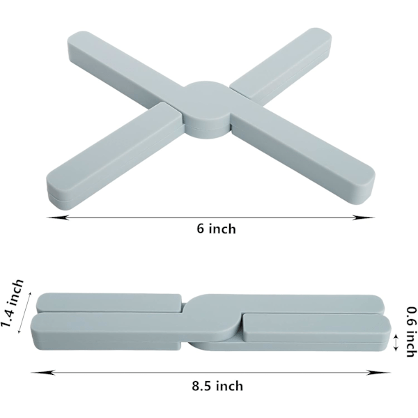 6-pak foldbare silikone coasters, varmebestandige foldbare coasters til varme retter, gryder og pander