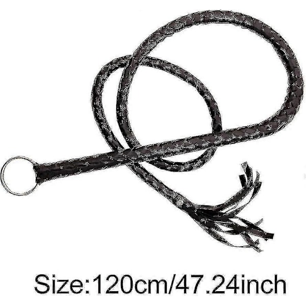Kunstlæder Sort Pisk Kostume Pisk Håndlavet Bullwhip, Pisk Kostume Tilbehør Gave