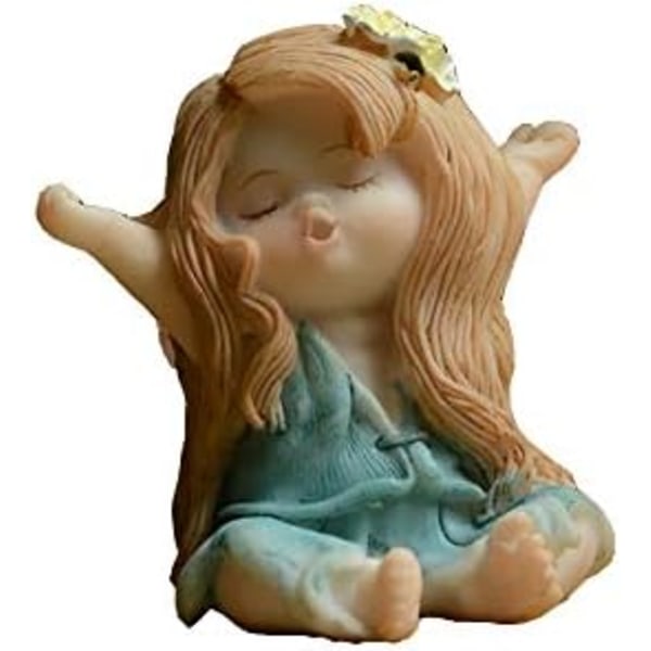 Miniatyr Fe-hage Figur - Drømmende Fe-statue Wake Up Fairy