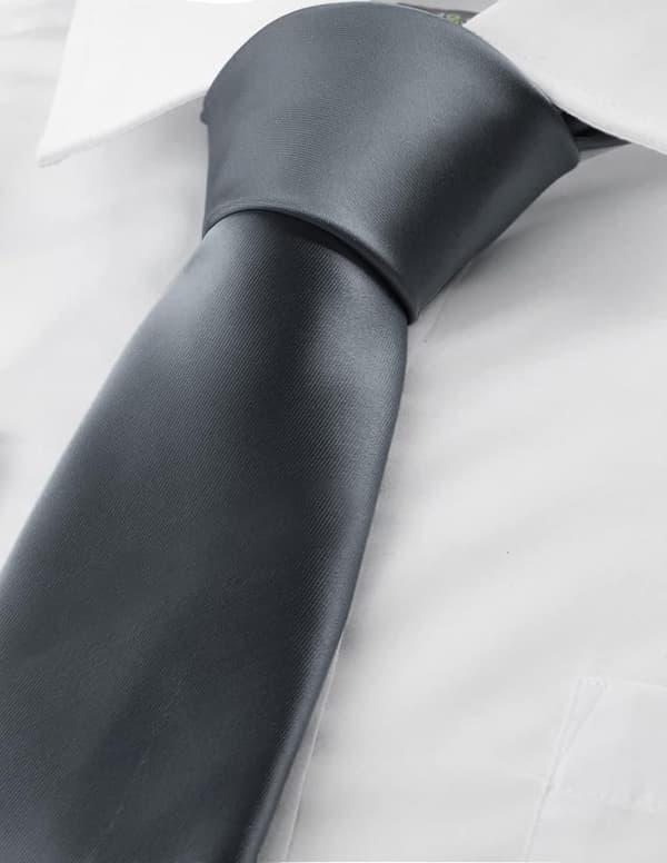 Mænds slips i ensfarvet, til bryllup, forretningsmøde og formelle begivenheder Dark Grey