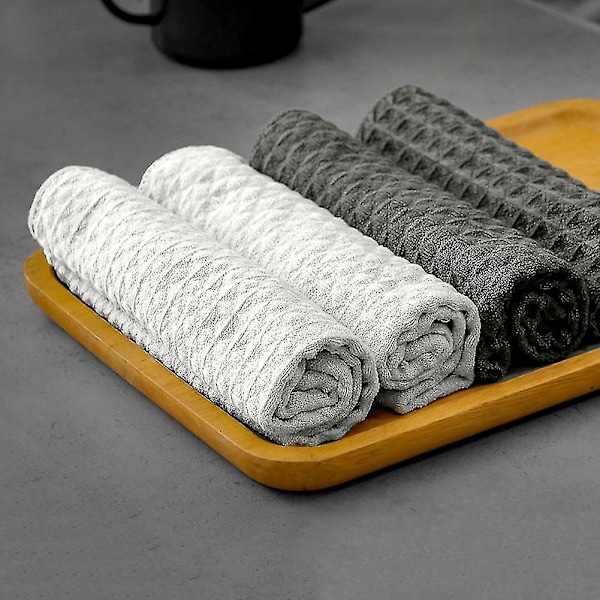 Mikrofiber Rengöringsduk Återanvändbar Multifunktionell Disktrasor Absorberande Kökshandduk För Hemmet Gray 6pcs 30x30cm