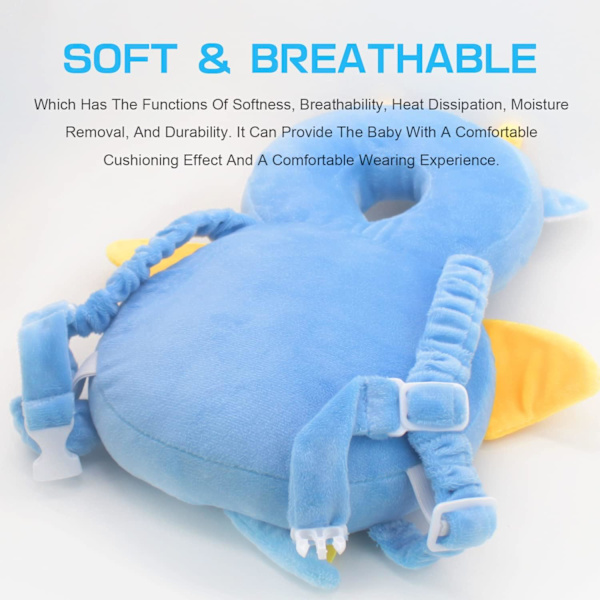 Babyhuvudskydd, Babyhuvudskydd Ryggsäck, Justerbara Toddler Huvudskyddssäkerhetsdynor, för 4-24 Månader Baby Lärande Gå Plush Dragon