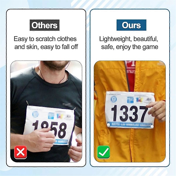 10 Par Magnetiske Løbe Startnummer Clips, Marathon Løbenummer Holder Løbe Startnummer Spænder Fastgørelsessystem Rac