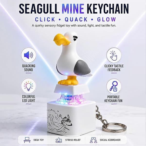 new Seagull Mine - Nyckelring med måsknapp 2pcs