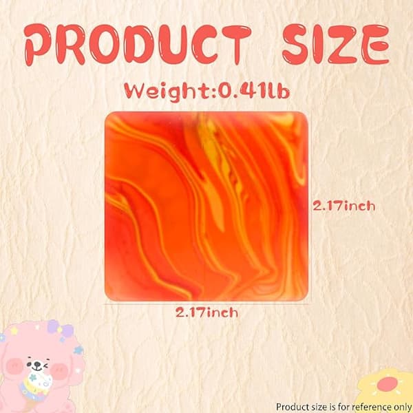 Squishy Sensor Fit Squeeze Cube – Gelfyldt Elastisk Klemmebold, Blød Isbold med Langsom Gendannelse, Stressaflastende Legetøj ORANGE Flow pattern block 5.5cm